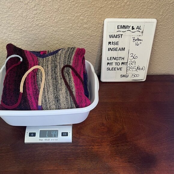 VTG RARE Vivian Chan-Shaw Turtleneck Bubble Hem Tunic Dress One Sz 3D Knit 80s - Picture 9 of 11